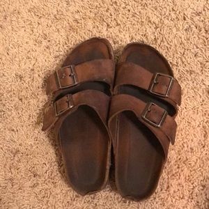 brown leather birkenstocks